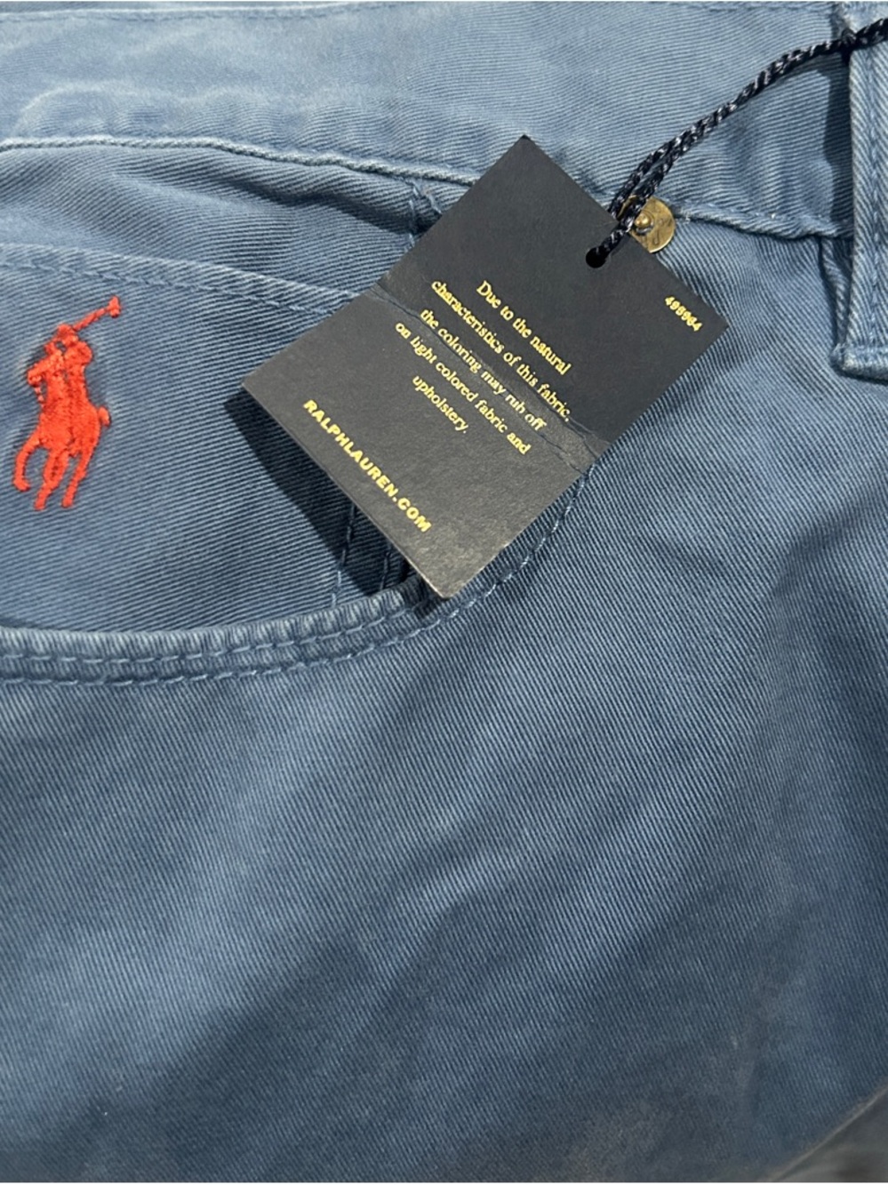 Polo Ralph Lauren Blue Twill Pant 38x32 NWT Straight Fit - Picture 3 of 10